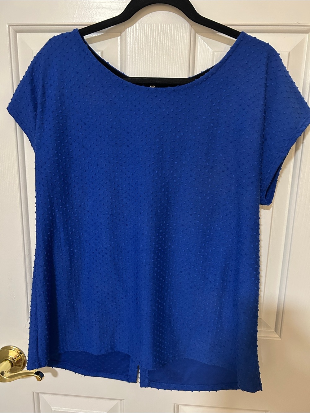 W5 Royal Blue Textured Short Sleeve Tunic